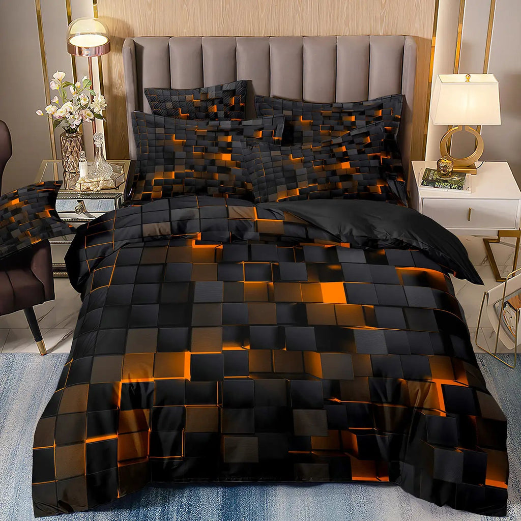 GlowCube – 3D Gradient Duvet Cover Set