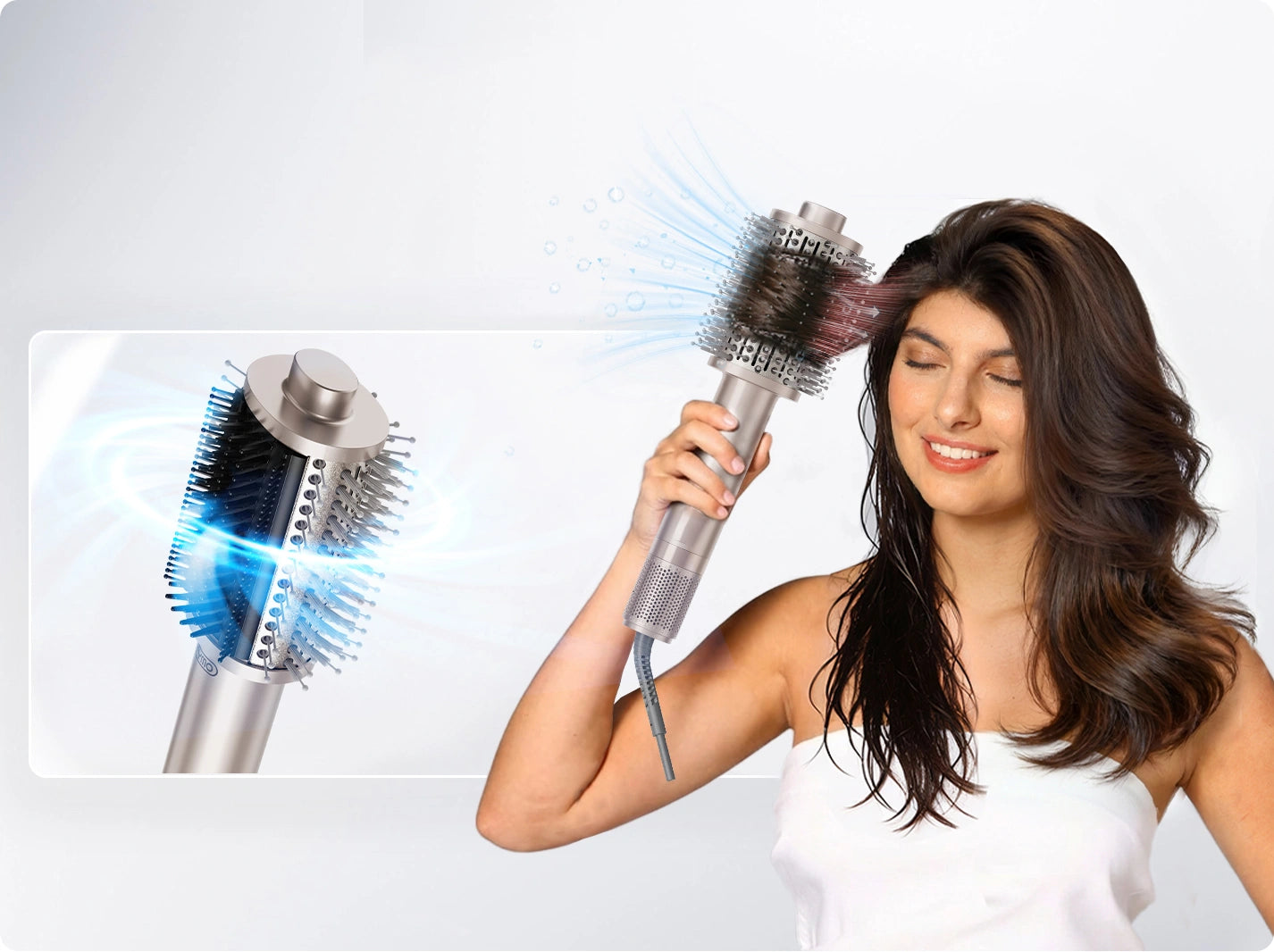 Hair dryer brush by TYMO AIRBEAM CHAMPAGNE with phenomenal airflow