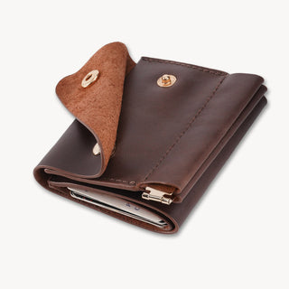 SnapPurse – Vintage Genuine Leather Spring-Open Short Wallet