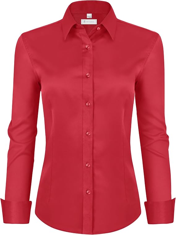 CrispCollar – Women's Classic-Fit Long-Sleeve Dress Shirt