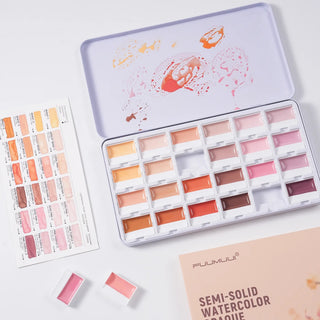 TerraMuse – 24-Color Opaque Watercolor Set in Warm Terracotta