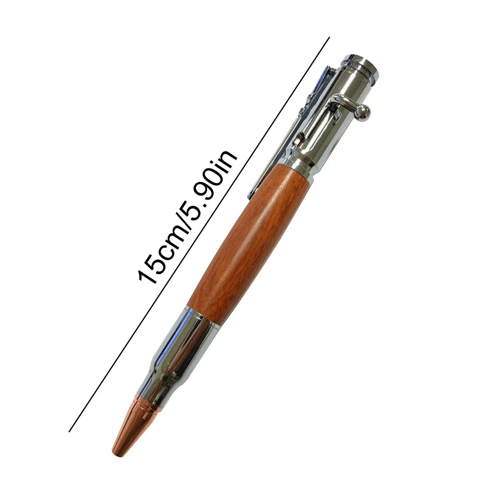 BoltScribe – 🖊Handcrafted by Jake Wilson🖊 Bolt-Action Wooden Bullet Pen Crafted from Real Wood & Bullet Casing