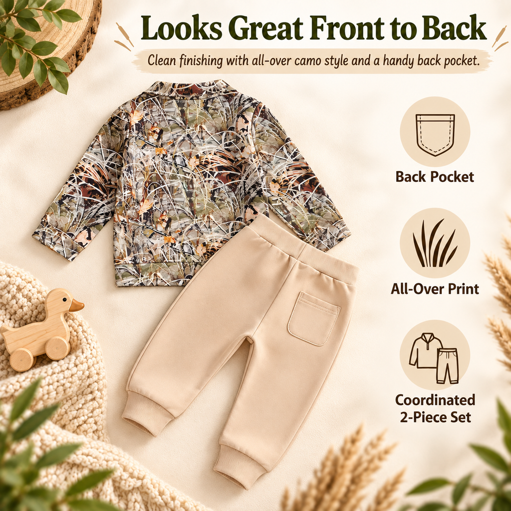 DuckTrail – ✨Toddler Duck Camo Outfit, Easy 2-Piece Style for Little Explorers