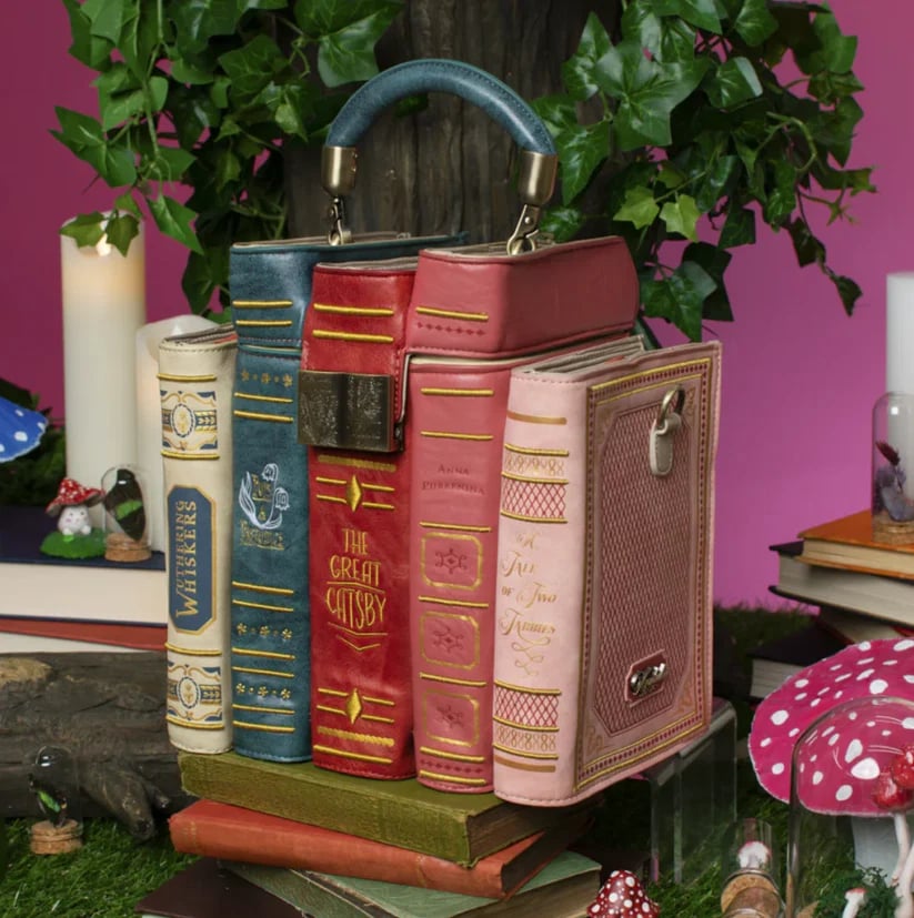 ShelfTote – Vintage Stacked Books Crossbody & Top Handle Handbag