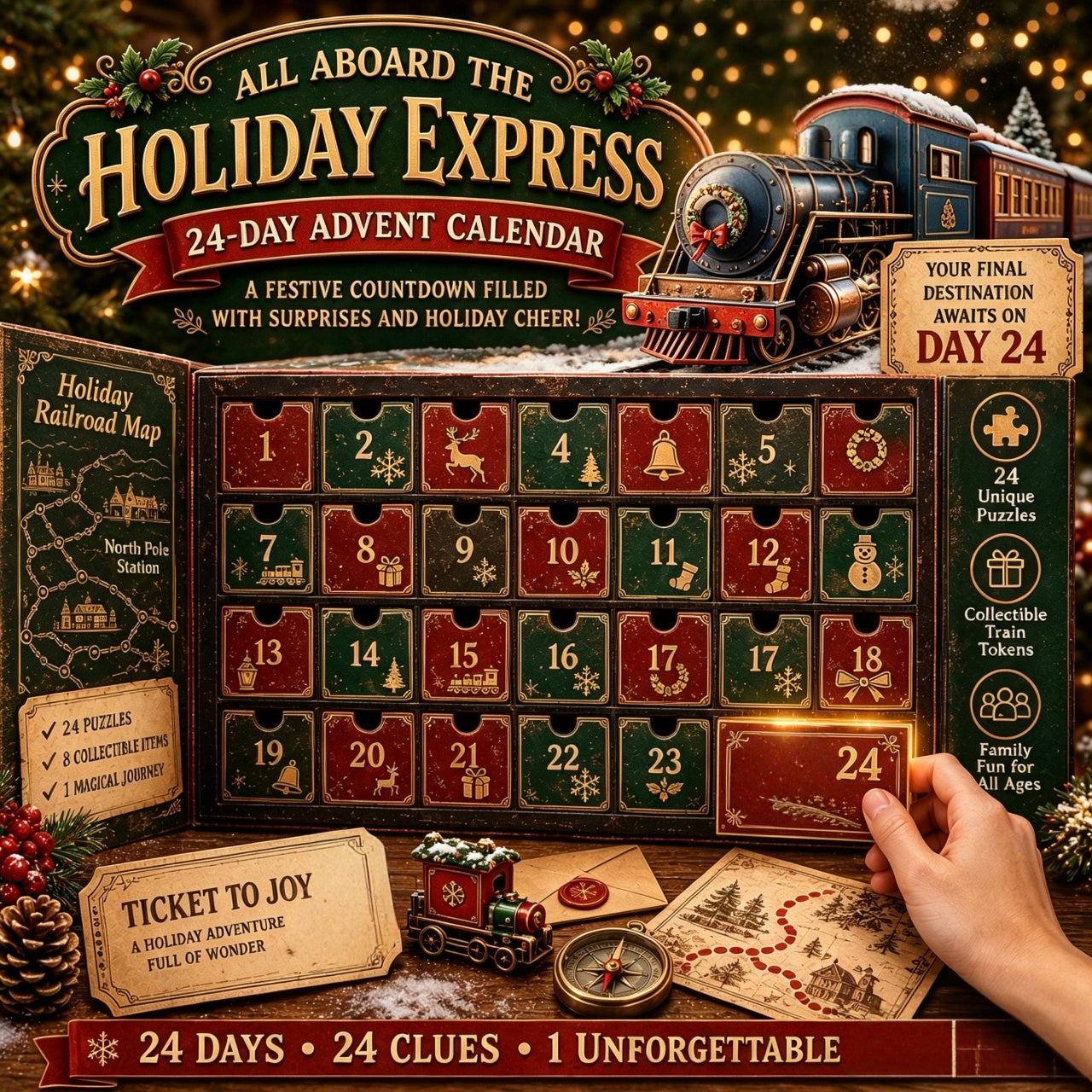 ⏳🎄🔎 ClueQuest – 24-Day Mystery Adventure Advent Calendar