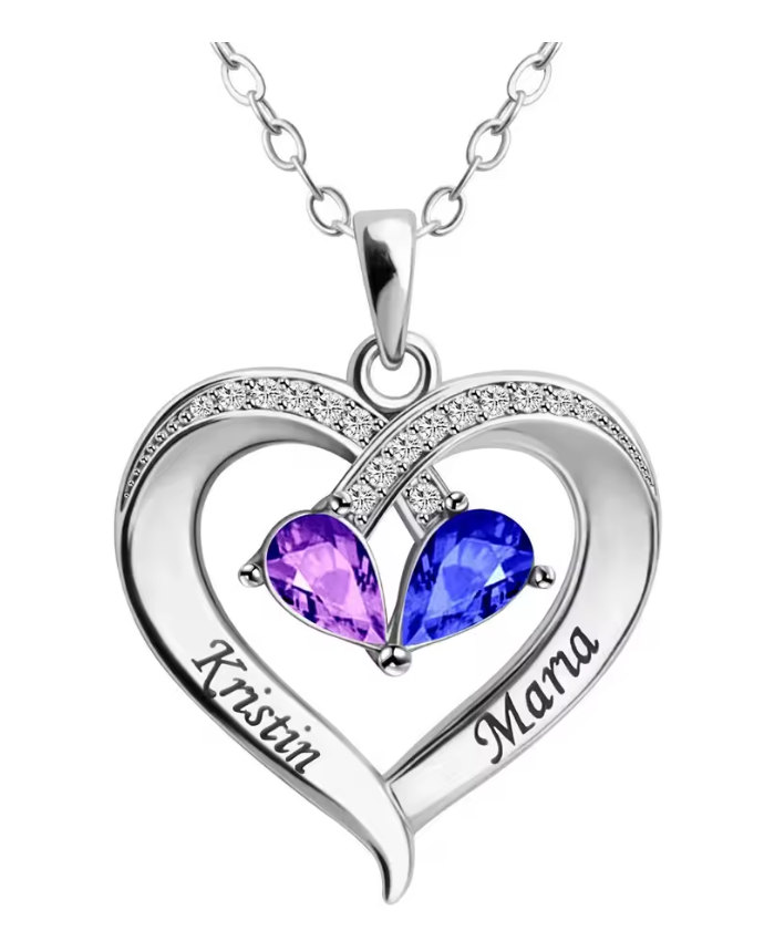 AlwaysYours – Personalized Birthstone Heart Necklace