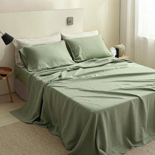 LinenDrift – 100% Linen 4-Piece Bed Sheet Set, Breathable & Moisture-Wicking