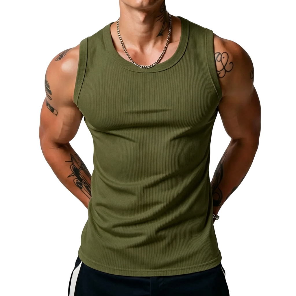RibFlex – 💝💝 Men's Wide Strap Ribbed Tank Top