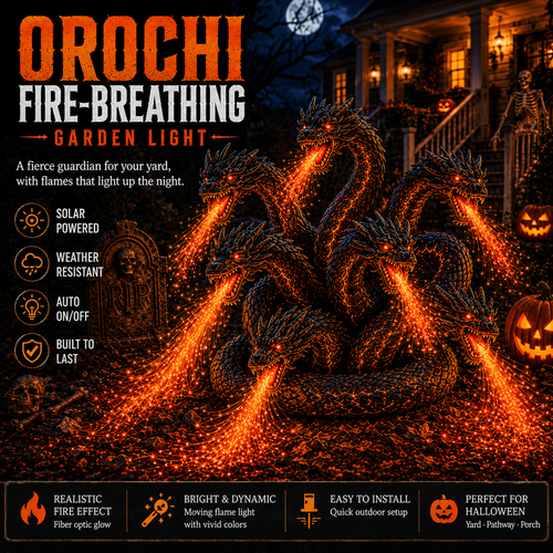 🎃 HellBlaze – Fire-Breathing Solar Halloween Garden Light