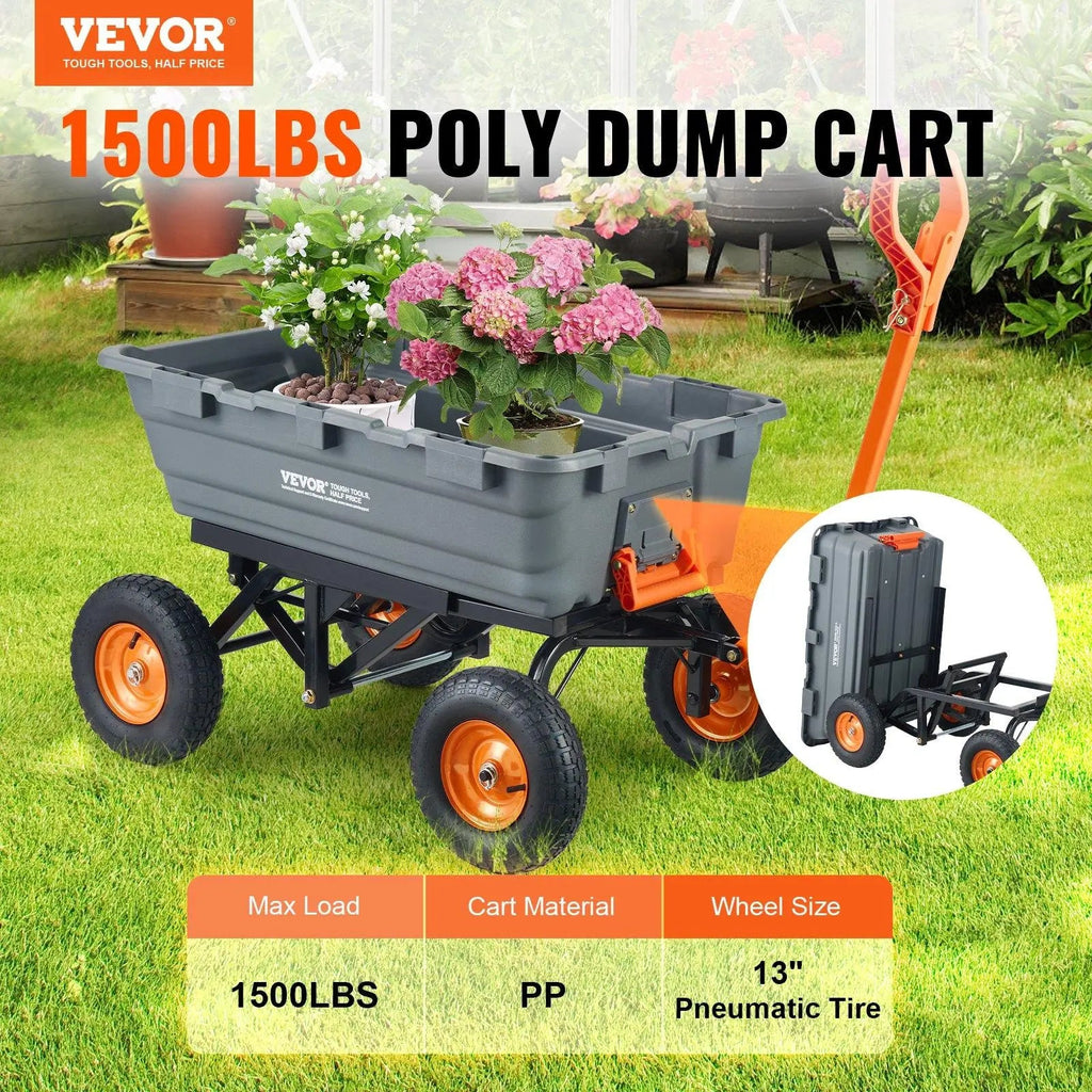 HaulMate – Heavy-Duty Poly Garden Dump Cart