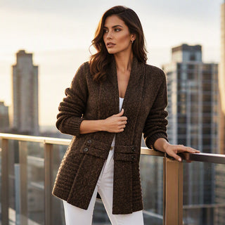 ✨KnitGrace – Women’s Double-Breasted Knit Cardigan 🤍