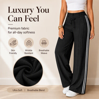 BreezeLine – Women's Wide-Leg Drawstring Pants, Casual High-Waisted Relaxed Fit