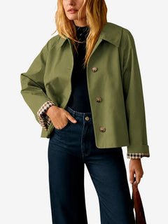 TrenchEase – Classic Cropped Trench Jacket