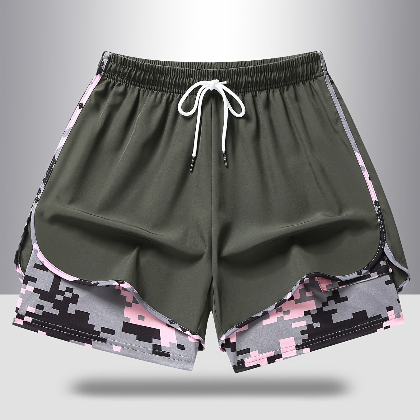 MoveEase – Women’s Double-Layer Athletic Shorts with Pockets