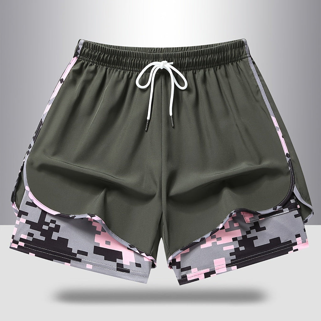 MoveEase – Women’s Double-Layer Athletic Shorts with Pockets