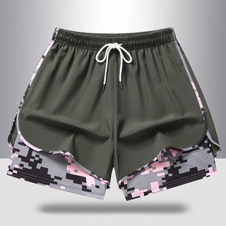 MoveEase – Women’s Double-Layer Athletic Shorts with Pockets