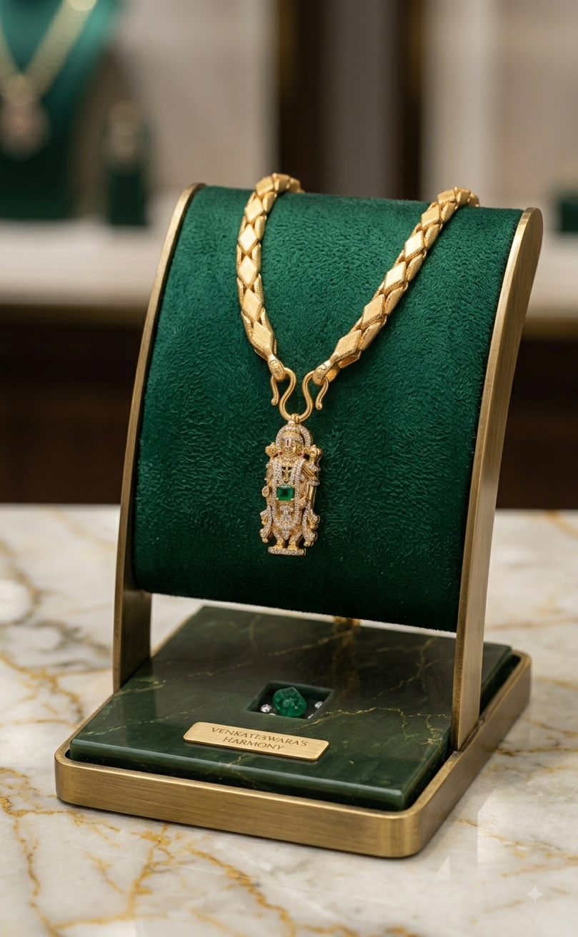 DivineGrace – Balaji Temple Gold-Tone Chain & Pendant