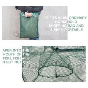 CatchFold – 🥳🥳💞🦀🦐 Automatic Foldable Fish Trap with Thickened Mesh, Rust-Proof Steel & Zipper Opening 🏆🌊