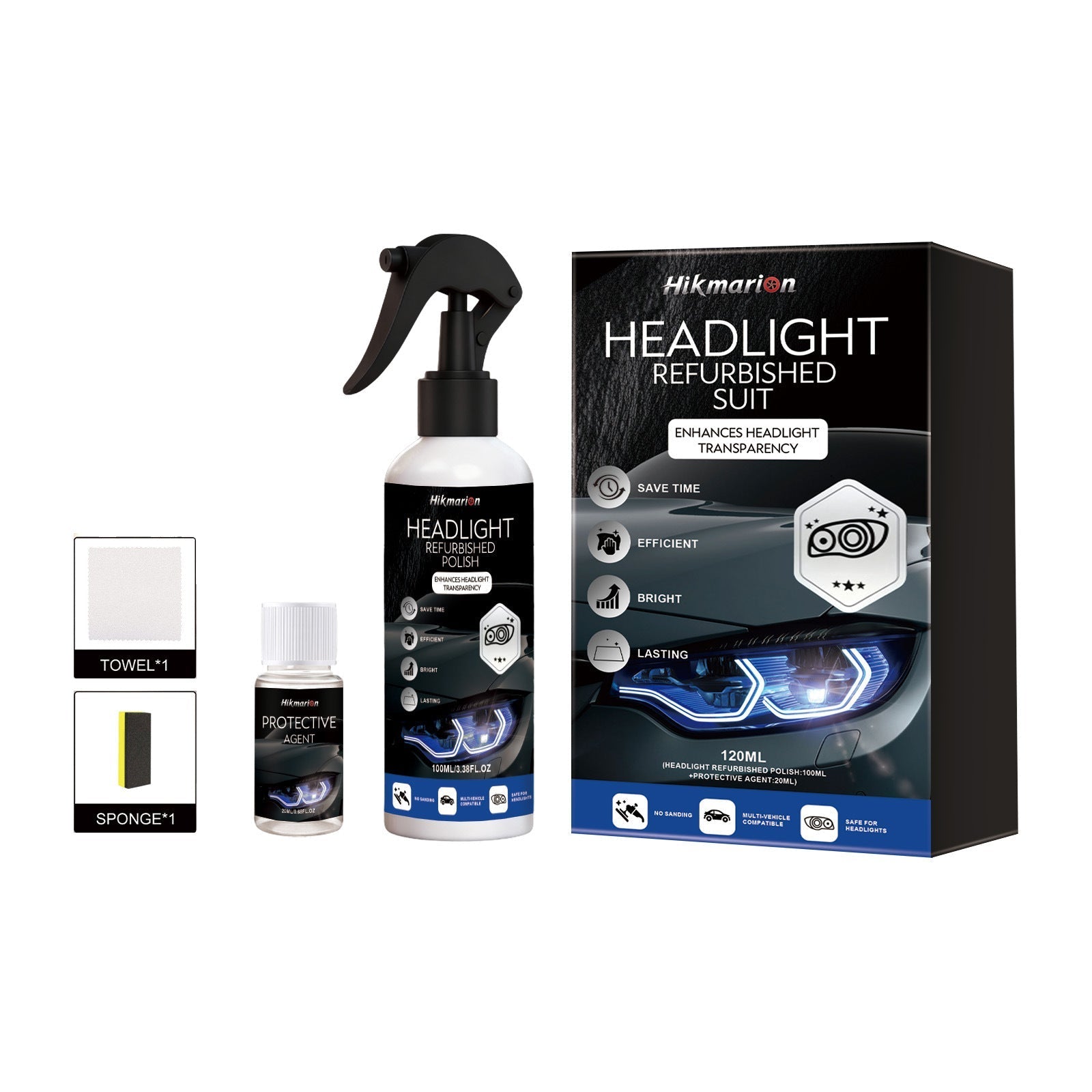 ClearBeam Headlight Restorer – Oxidation & Yellowing Removal Polish Kit