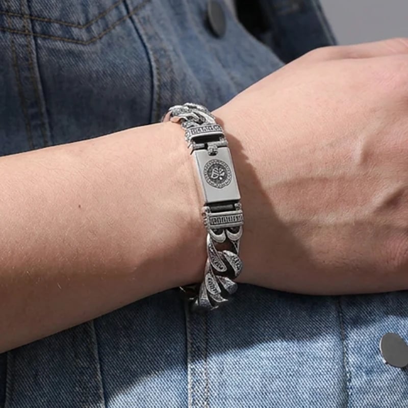 MantraLink – Men's Retro Six-Syllable Mantra Bracelet