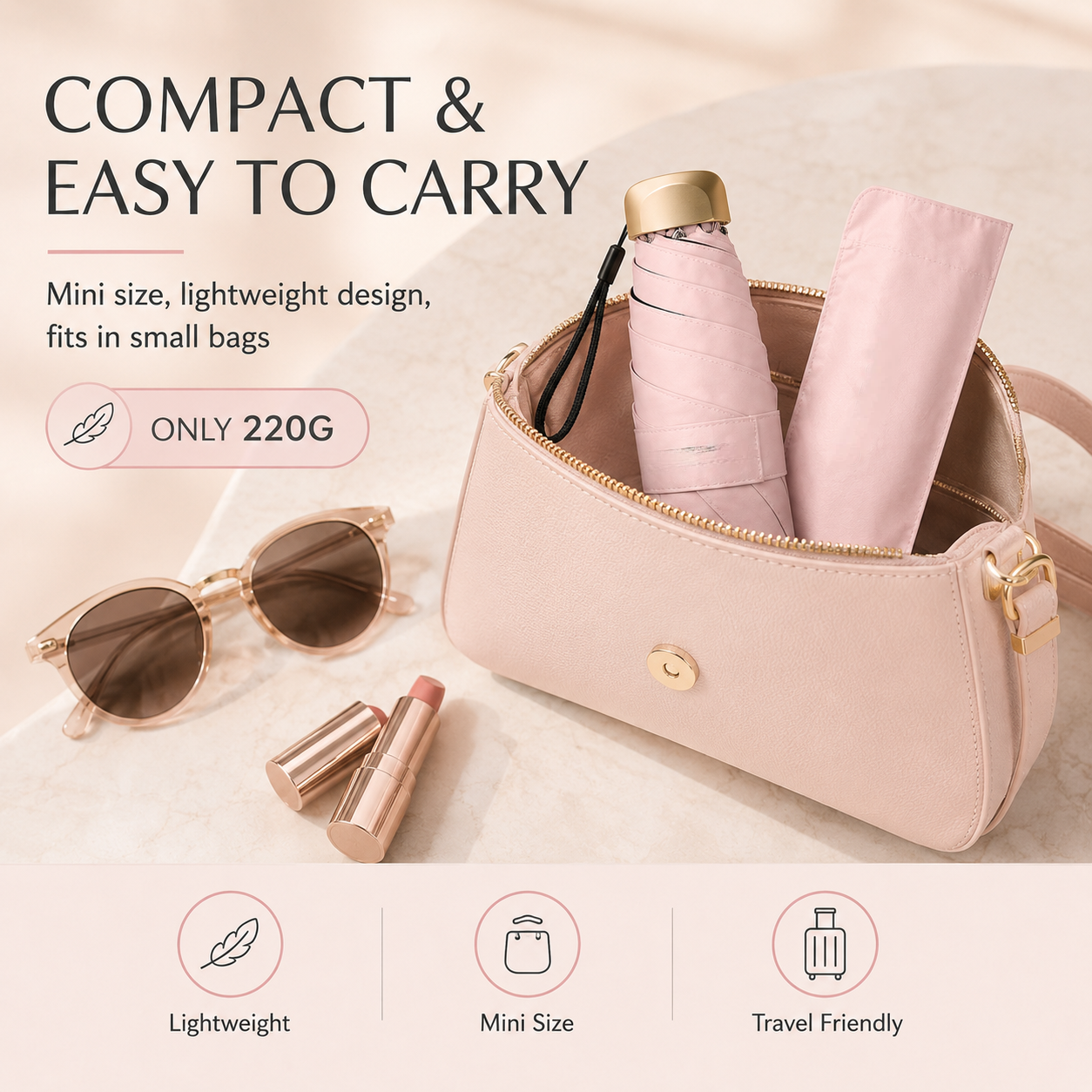PocketHalo – Mini UV Capsule Umbrella with UPF50+ Sun Protection