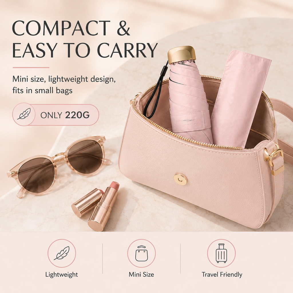 PocketHalo – Mini UV Capsule Umbrella with UPF50+ Sun Protection