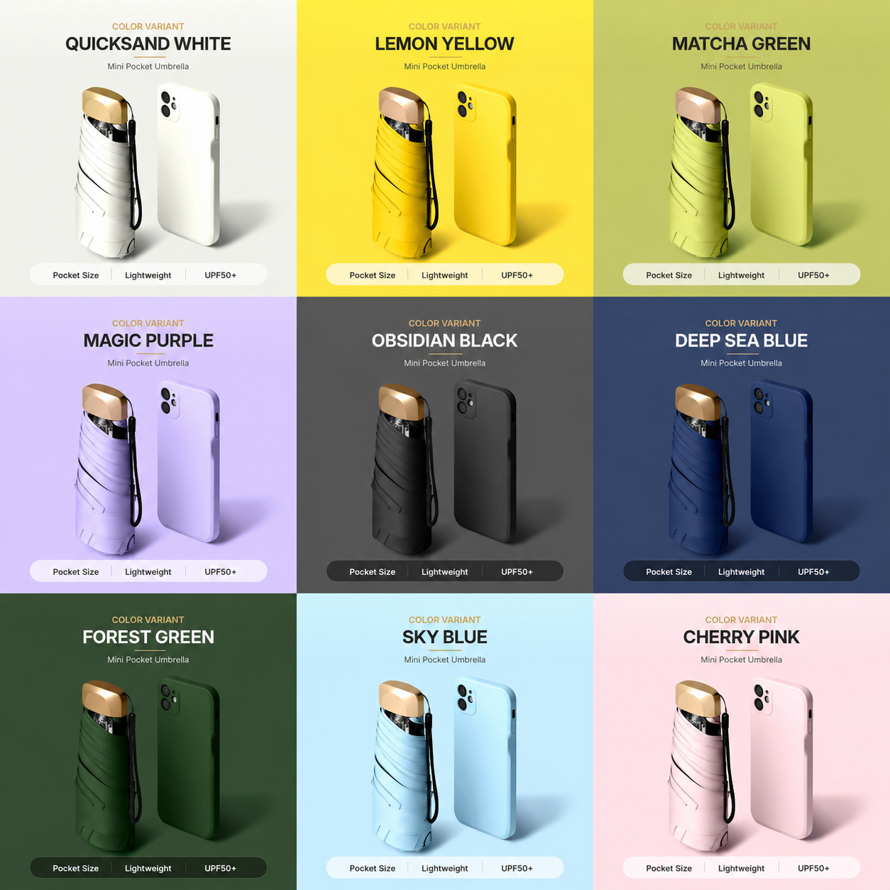 PocketHalo – Mini UV Capsule Umbrella with UPF50+ Sun Protection