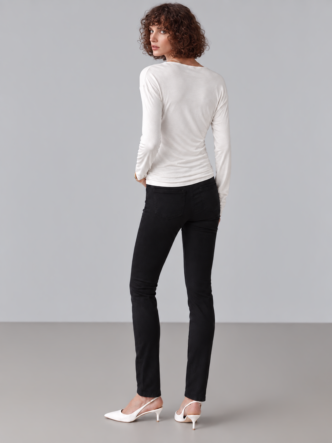 CallidaDrape – Ruched Two-Piece Wrap Top Set with Built-In Bra