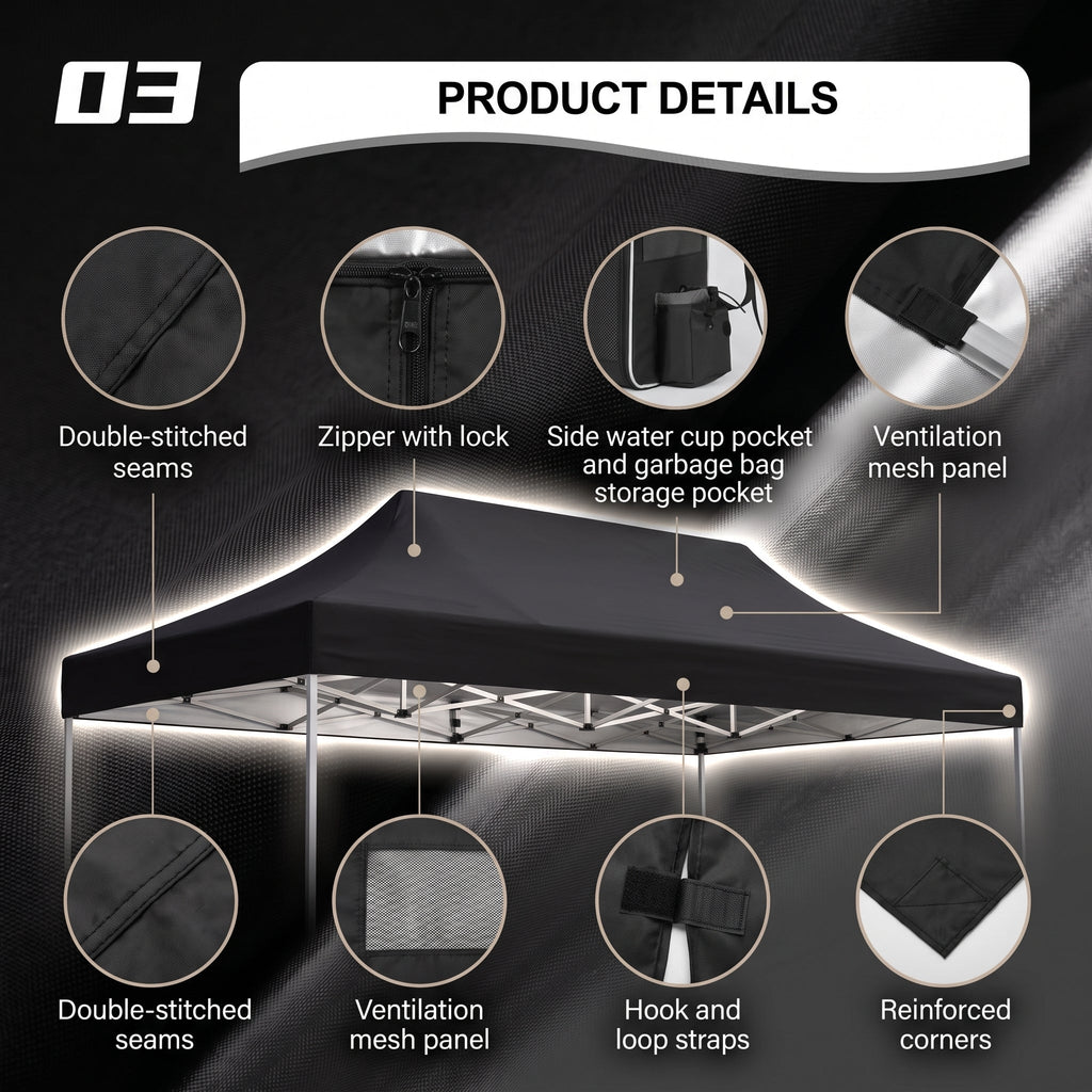 ShadeHaven – Heavy-Duty Pop-Up Canopy Tent with Removable Sidewalls