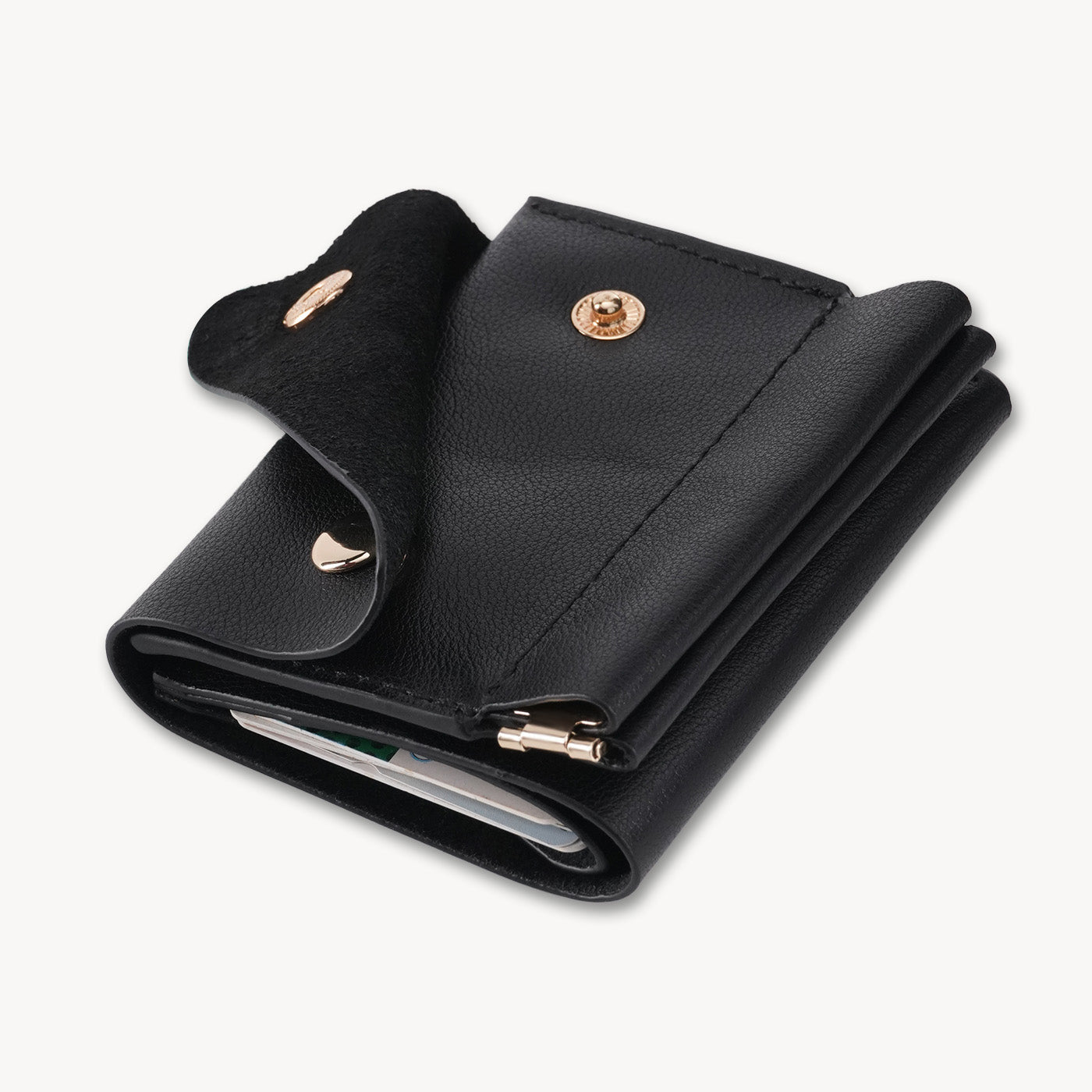 SnapPurse – Vintage Genuine Leather Spring-Open Short Wallet