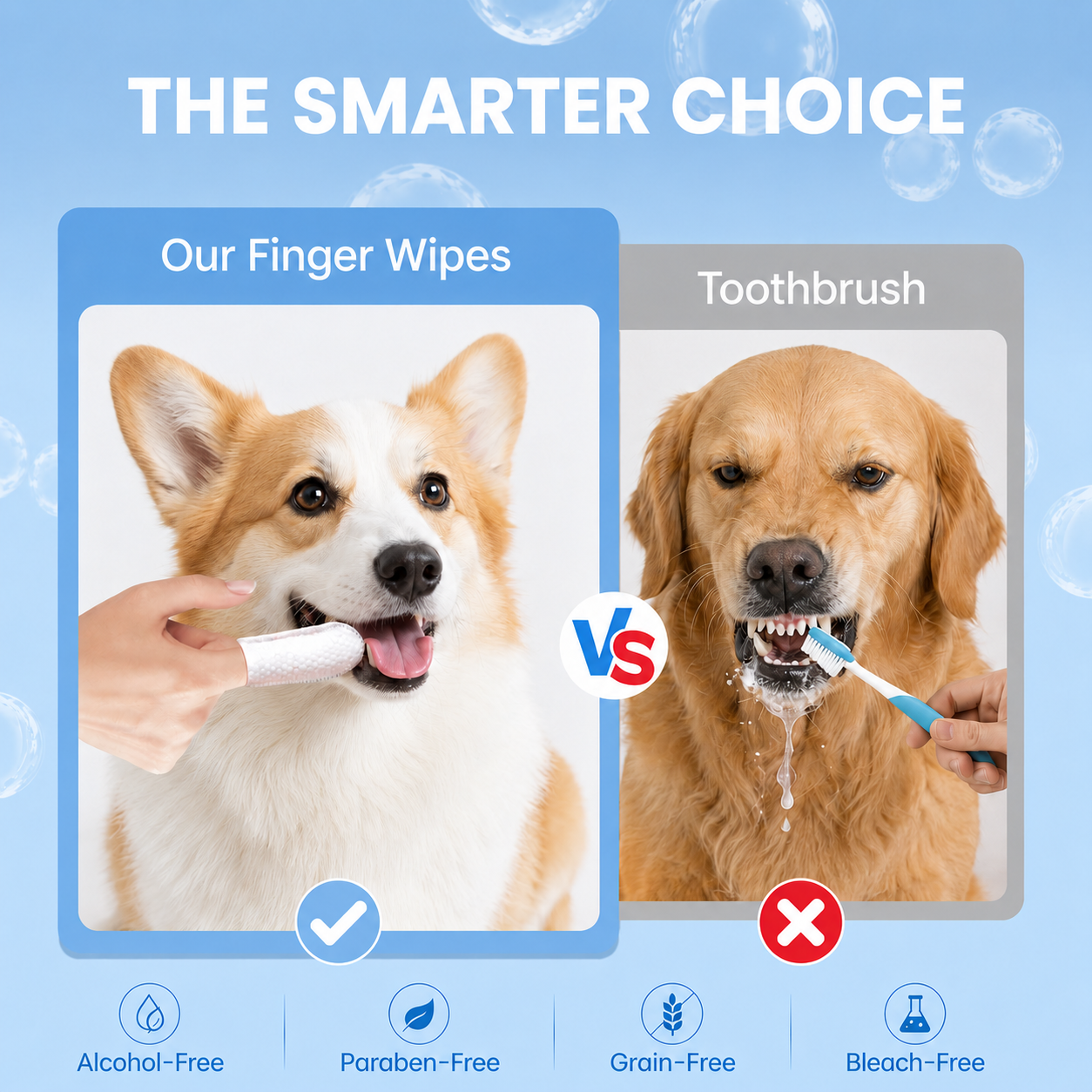 SmileSwipe – No-Rinse Dental Finger Wipes for Dogs & Cats