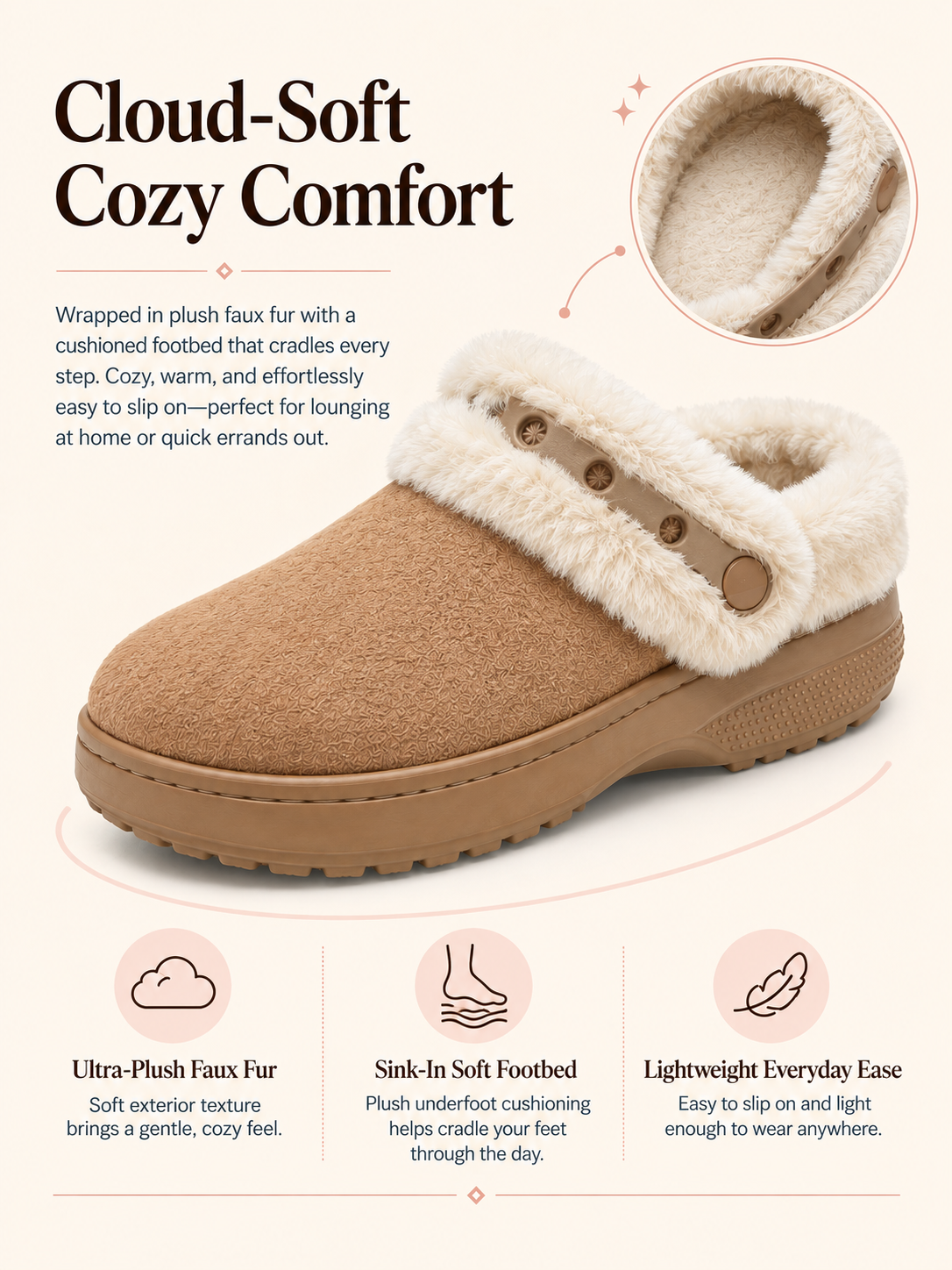 SnuggleClog – Women's Furry Lined Fuzzy Clog Slippers