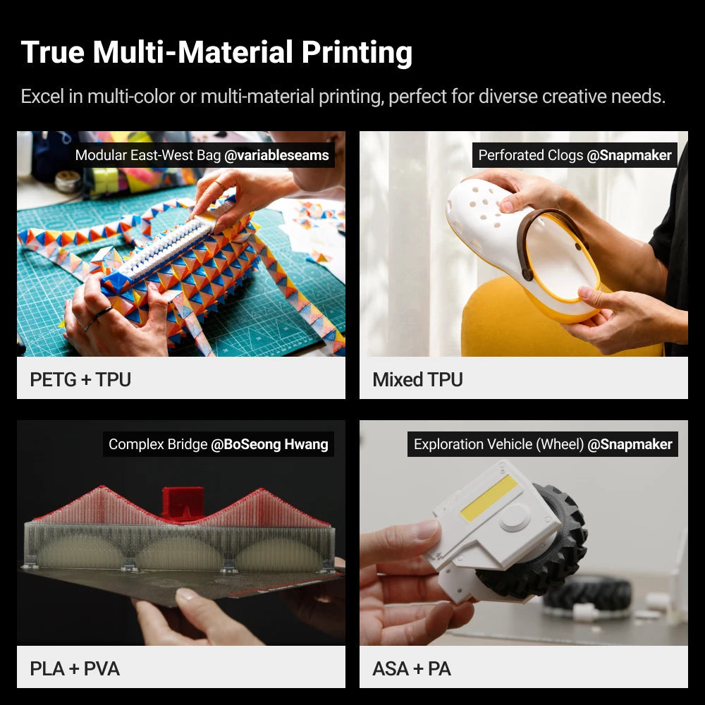 SnapmakerU1 – Four-Toolhead Toolchanger 3D Printer for Multicolor Printing