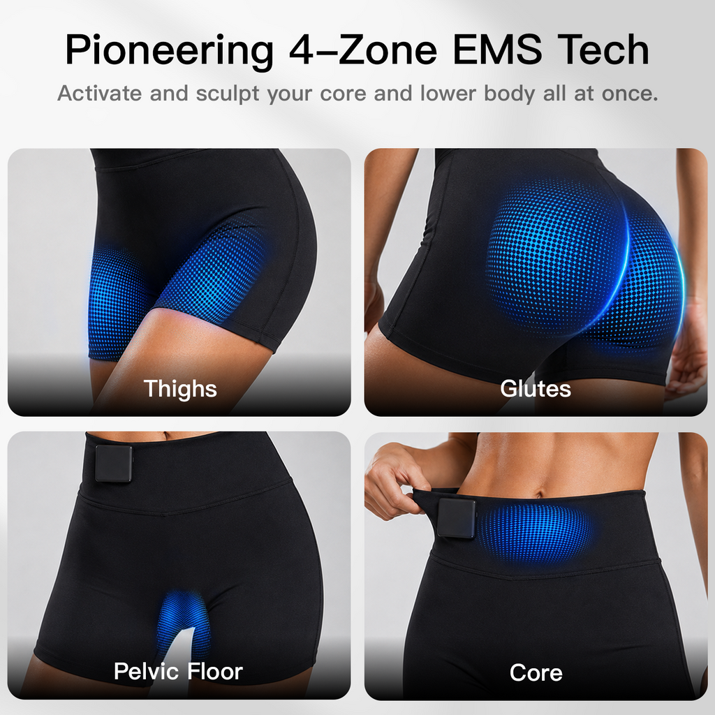SculptZone – Wireless 4-Zone EMS & Red Light Toning Shorts