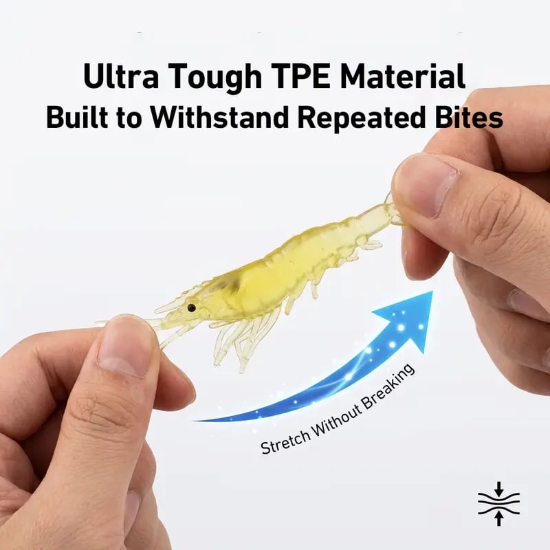 🦐 ShrimpSnap – 1.5-Inch (3.8 cm) Realistic Soft Fishing Lures