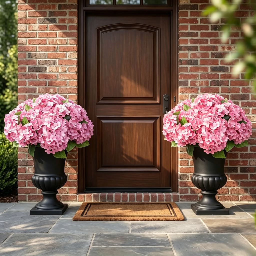 PorchBloom – 🔥🔥 Artificial Outdoor Hydrangea Flowers, UV-Resistant, Waterproof & Windproof