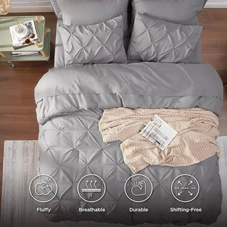 ☁️ CloudPleat – All-Season Pintuck Comforter Set