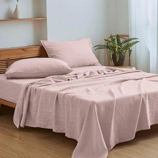LinenDrift – 100% Linen 4-Piece Bed Sheet Set, Breathable & Moisture-Wicking