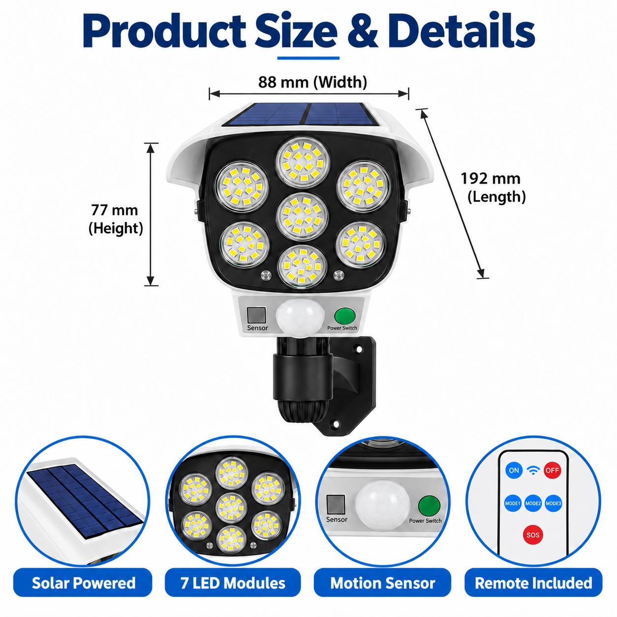 🚨 SunSentry – Solar Simulated Surveillance Camera Light with Motion Sensor, Remote Control & No Wiring ☀️