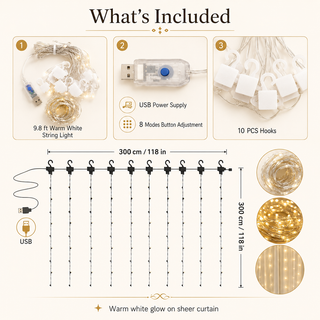 DreamGlow – Tulle Curtain Lights Set