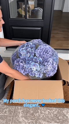 PorchBloom – 🔥🔥 Artificial Outdoor Hydrangea Flowers, UV-Resistant, Waterproof & Windproof