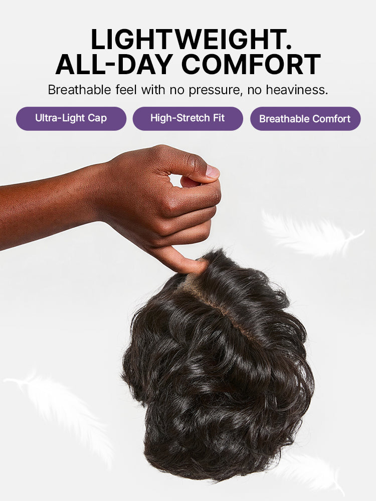 CurlCrown – Beginner-Friendly Natural Black Roll Curl Glueless Pixie Cut Wig with Pre-Cut HD Lace
