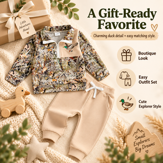 DuckTrail – ✨Toddler Duck Camo Outfit, Easy 2-Piece Style for Little Explorers
