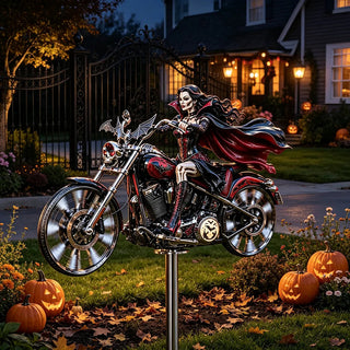 SpookRider – 🔥 Halloween Motorcycle Windmill Yard Stake 🎃🏍️