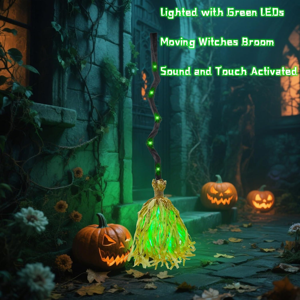 WitchGlow – 🧙‍♀️🧹 Animated Halloween Broom with Light & Sound