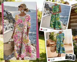 BloomWash – Watercolor Floral Milk Silk Dress