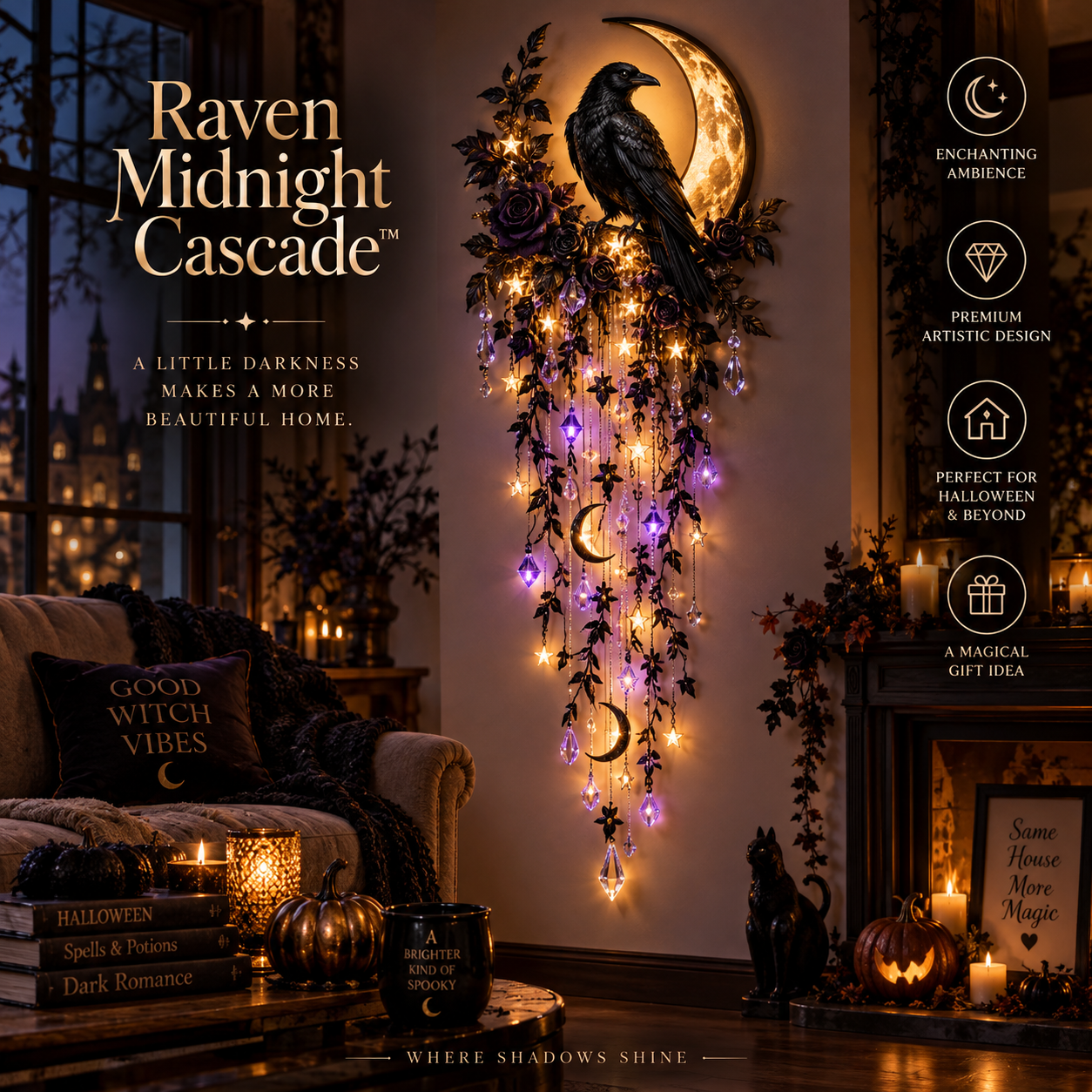 MoonlitCascade – ✨✨ Elegant Halloween Cascade Wall Light