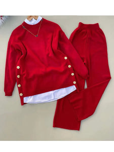 💛 LayerEase – Women’s Pullover Sweater and Pants Set