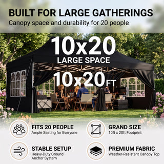 ShadeHaven – Heavy-Duty Pop-Up Canopy Tent with Removable Sidewalls