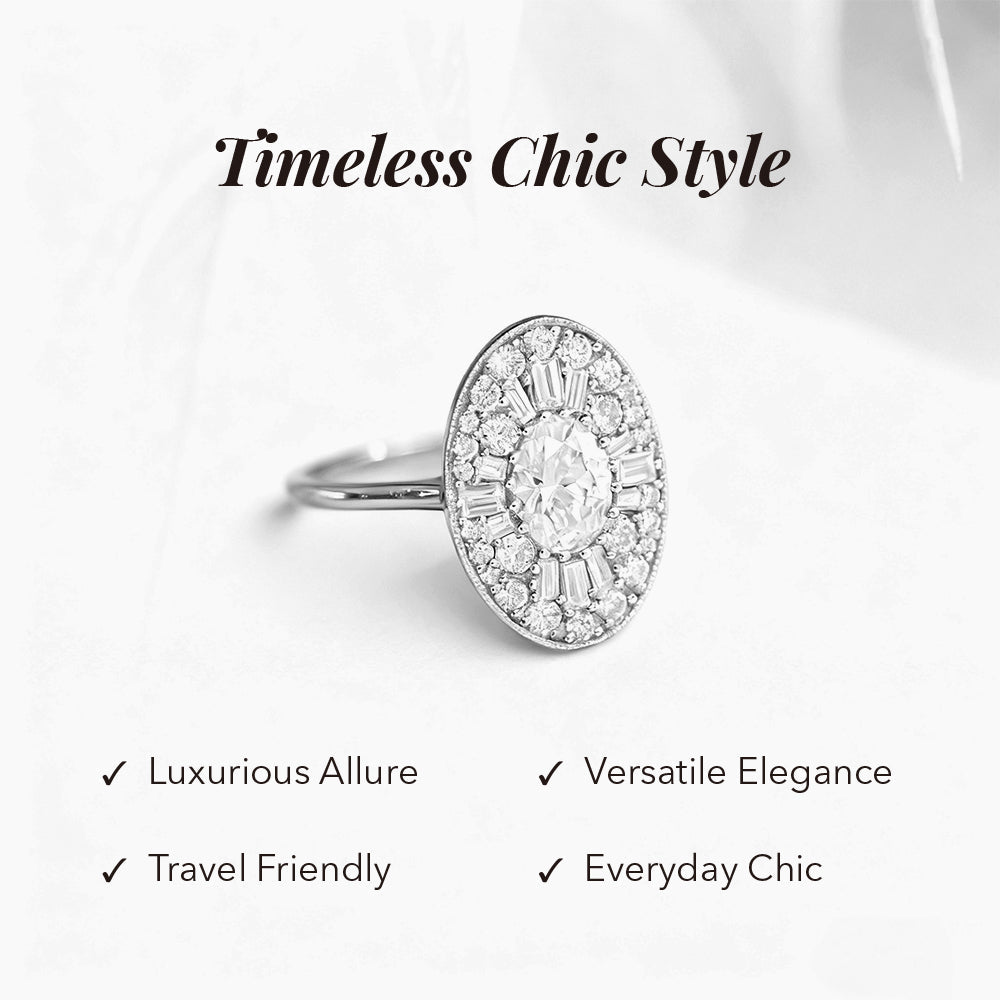 InfiniGlow – Vintage-Style Oval Halo Ring